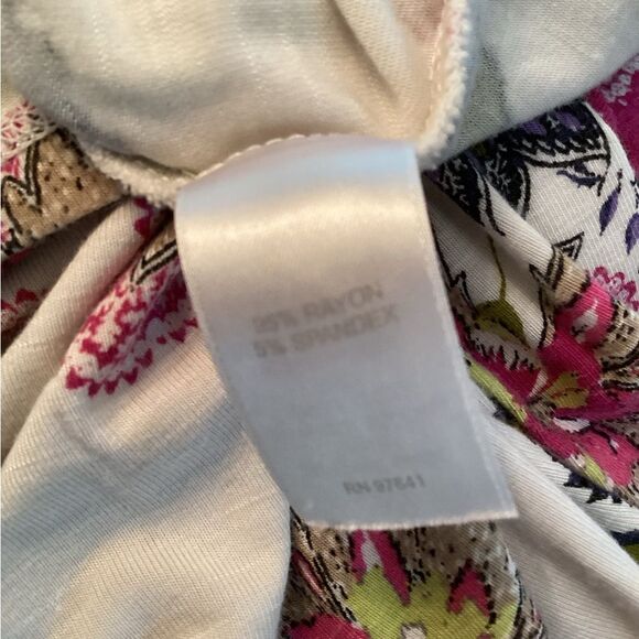 J JILL SIZE MEDIUM MIXED FLORAL PRINT SLEEVELESS V NECK JERSEY DRESS W POCKETS - Picture 8 of 8